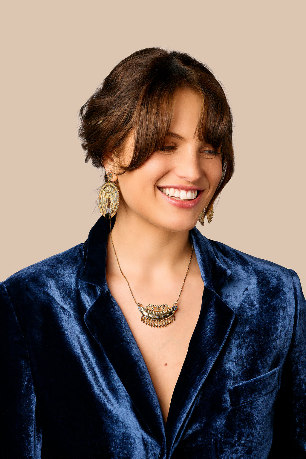 Collier Adra, or et tanzanites