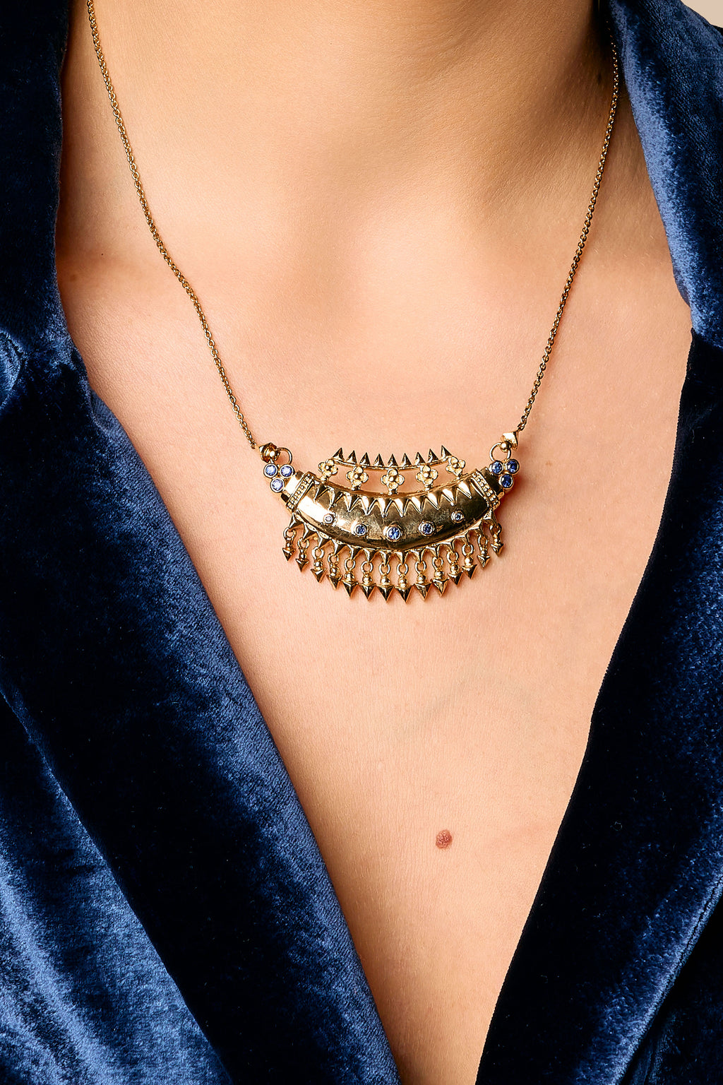 Collier Adra, or et tanzanites